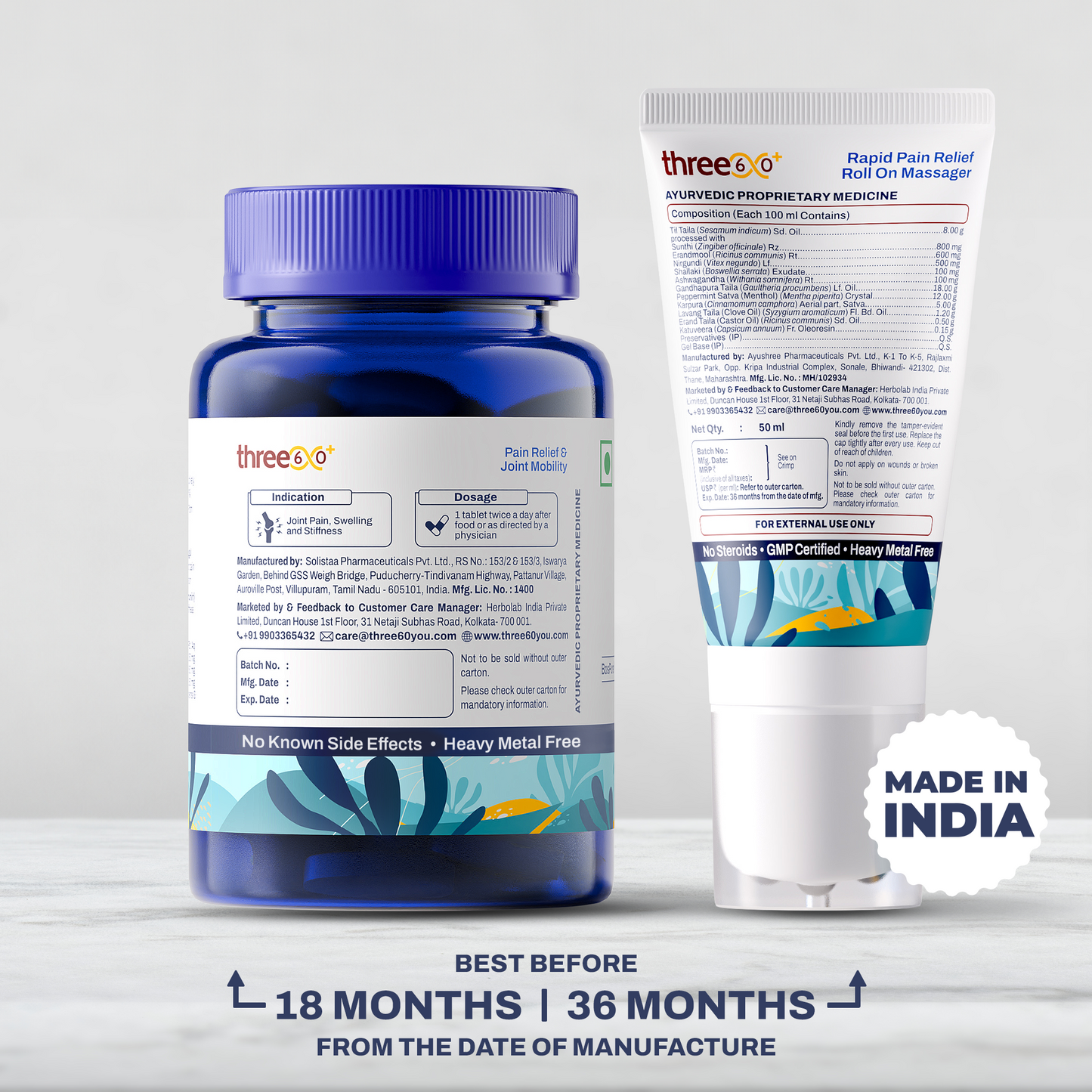 Rapid Pain Relief & Joint Mobility Combo (Tablets+Roll On)